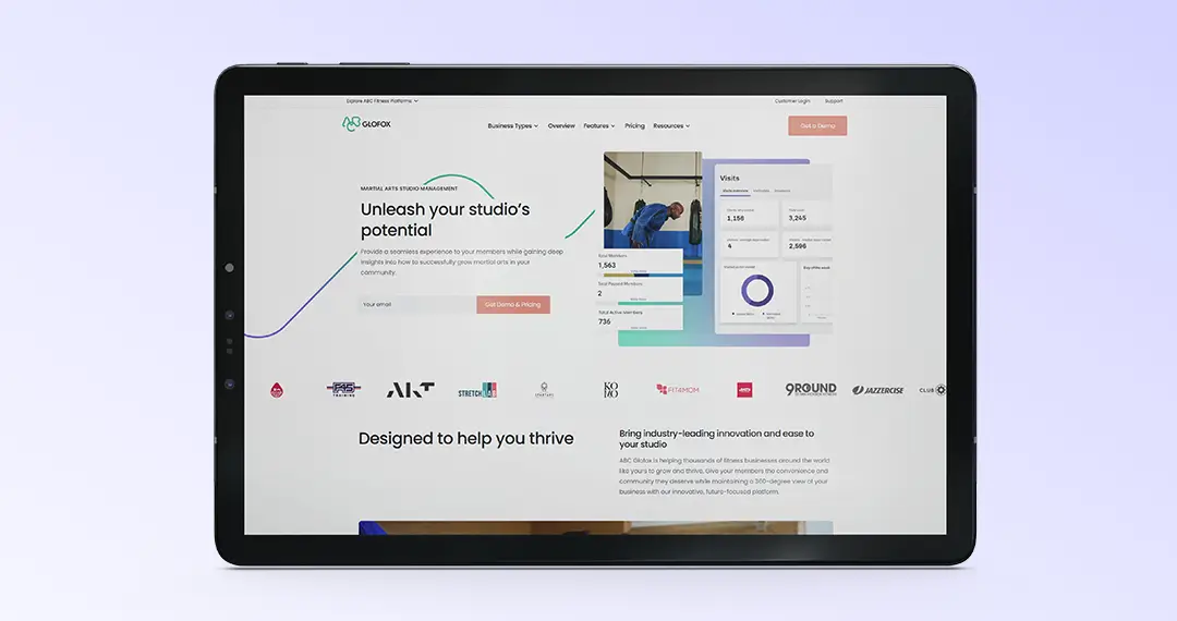 ABC Glofox martial arts software
