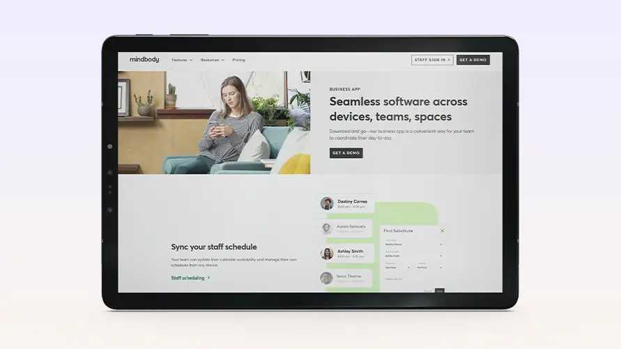 Mindbody gym mobile app