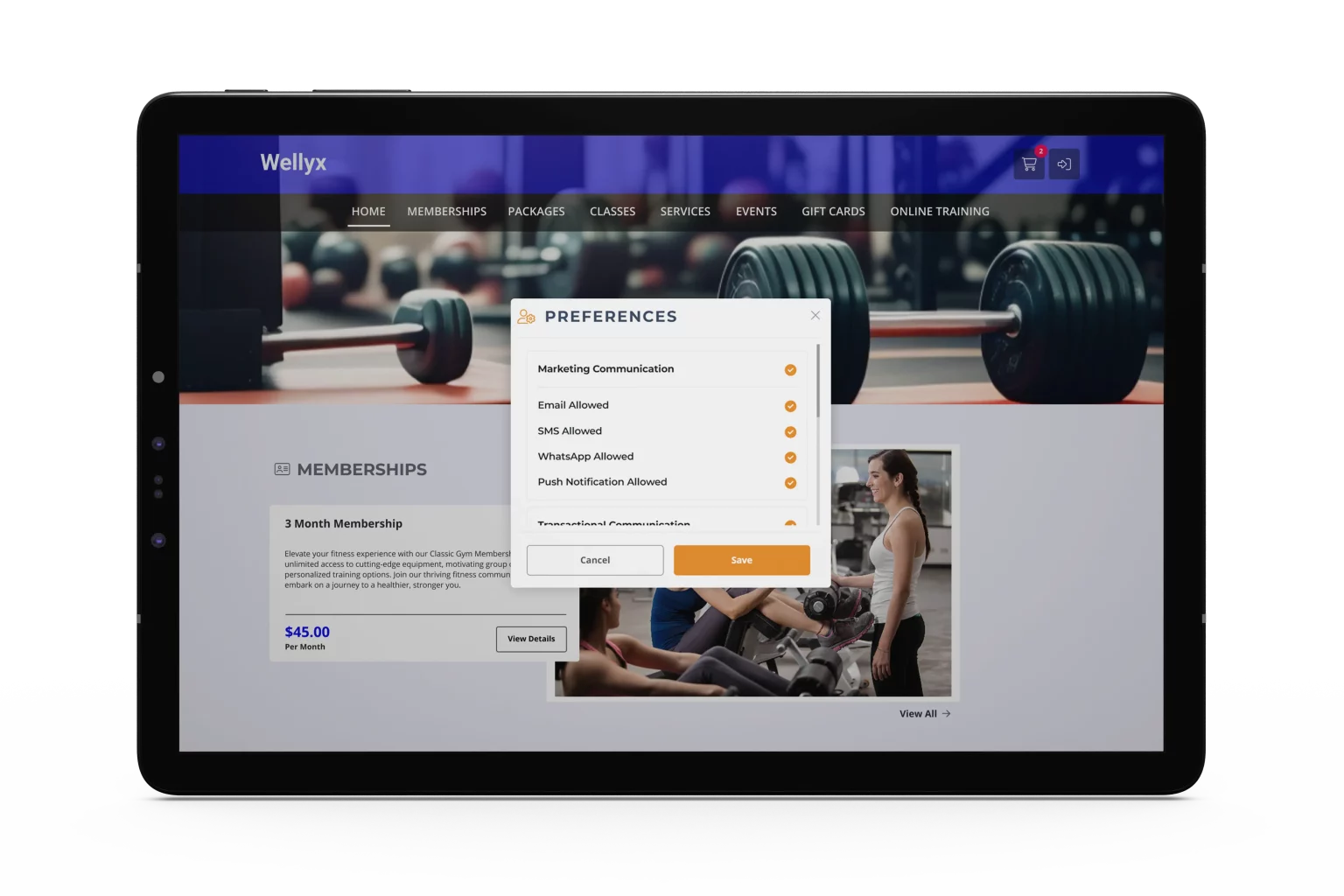 Wellyx gym member portal software