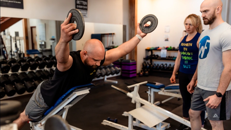 Grit to Greatness Performance trainer delivering a tailored group workout for clients