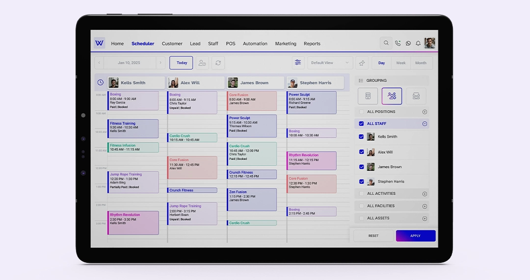 Wellyx gym scheduling