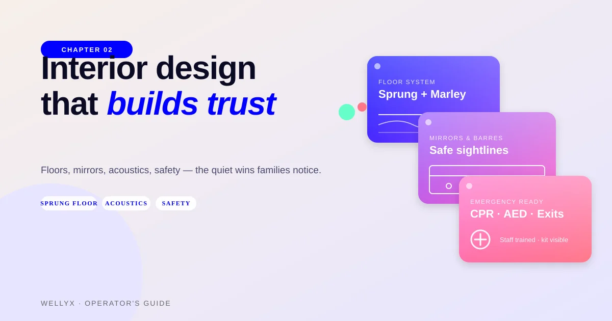 Dance studio interior design