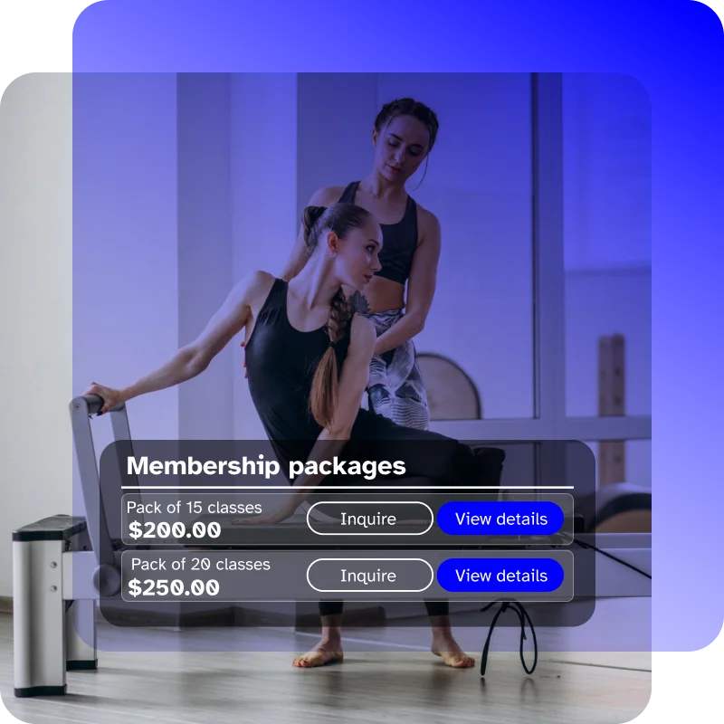 Specific membership models for pilates studio