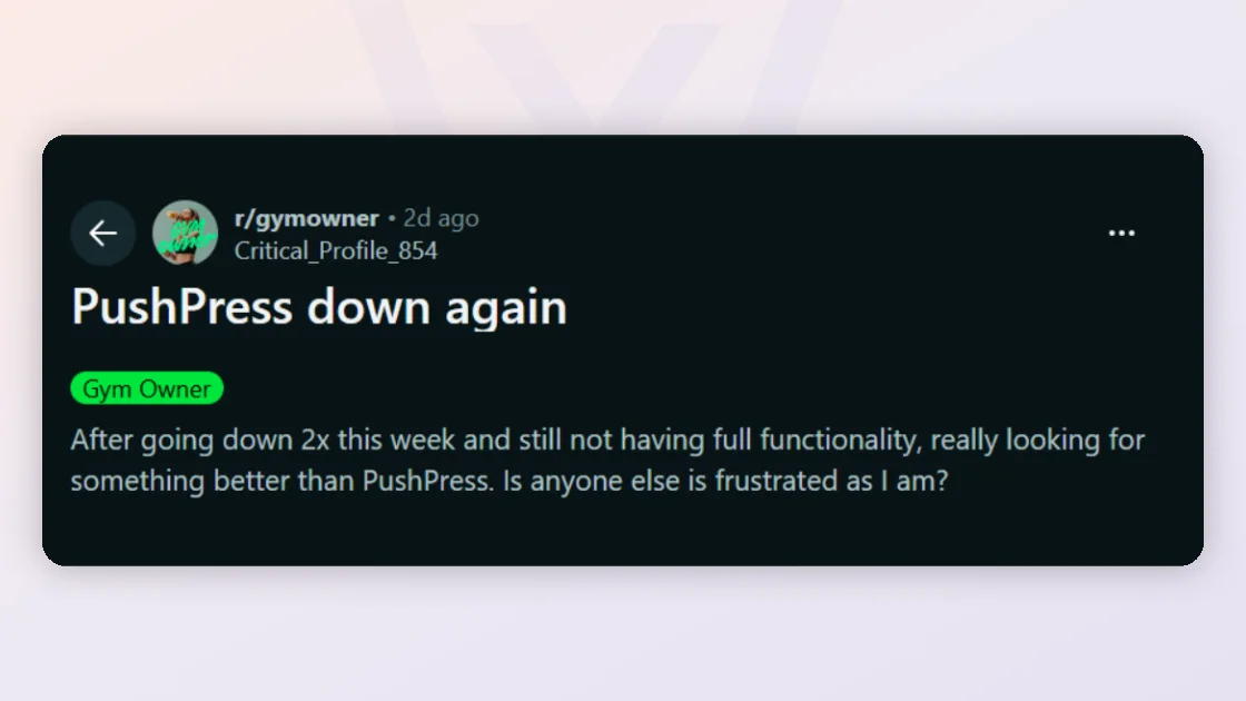 PushPress software down