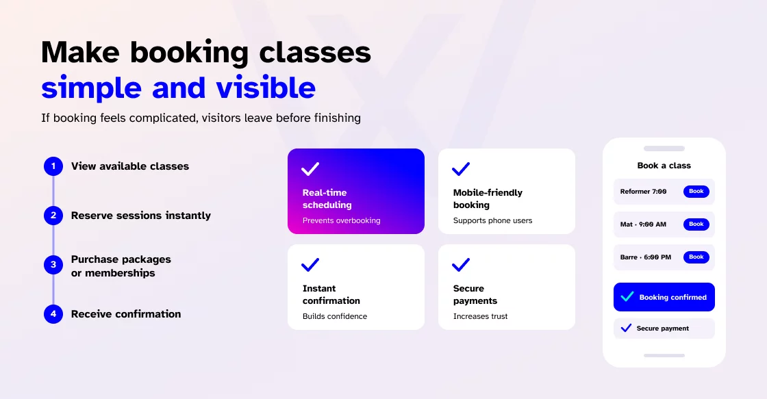Make booking classes simple and visible