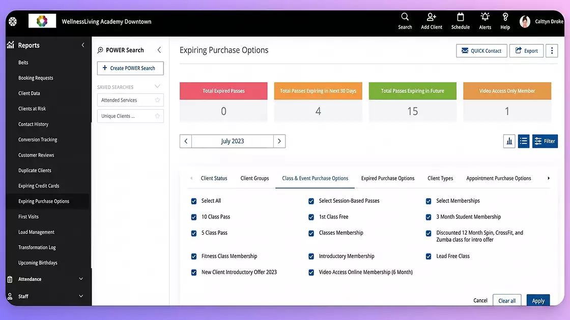 WellnessLiving software