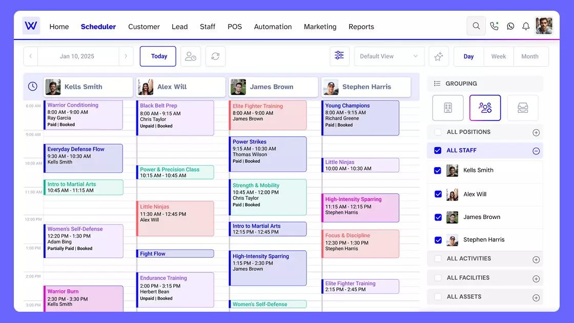 Wellyx scheduling software dashboard