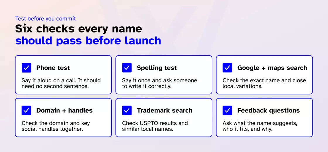 6 name checks before launch